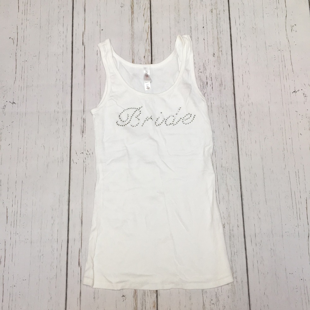 Bride rhinestone tank